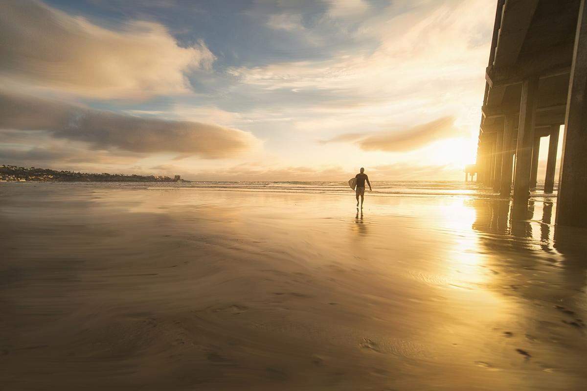 pier sunset California ocean