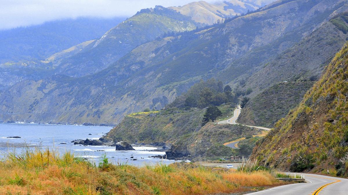 cyclist coast highway California
